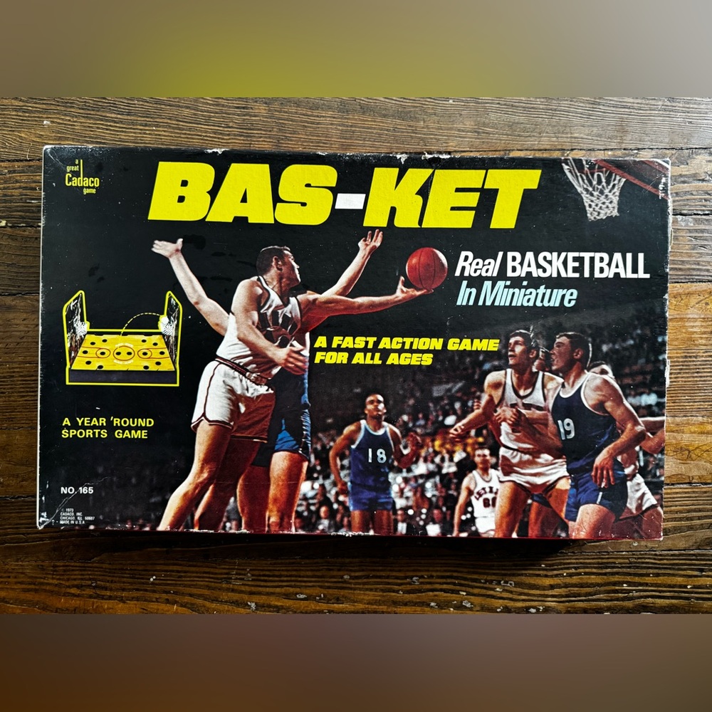 Vintage 1969 Cadaco BAS-KET No. 165 Real Basketball In Miniature Missing Ball